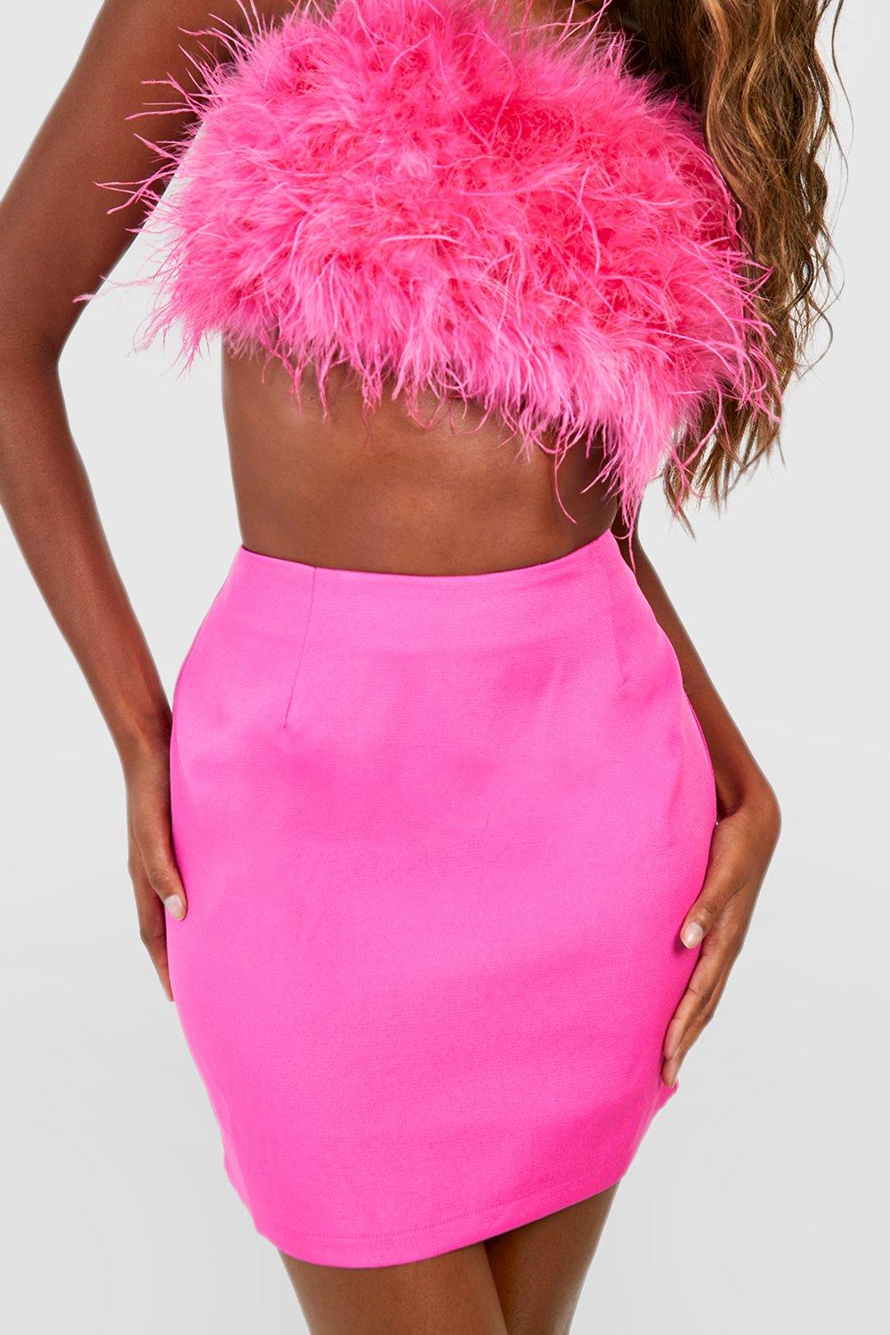 Hot pink feather clearance skirt